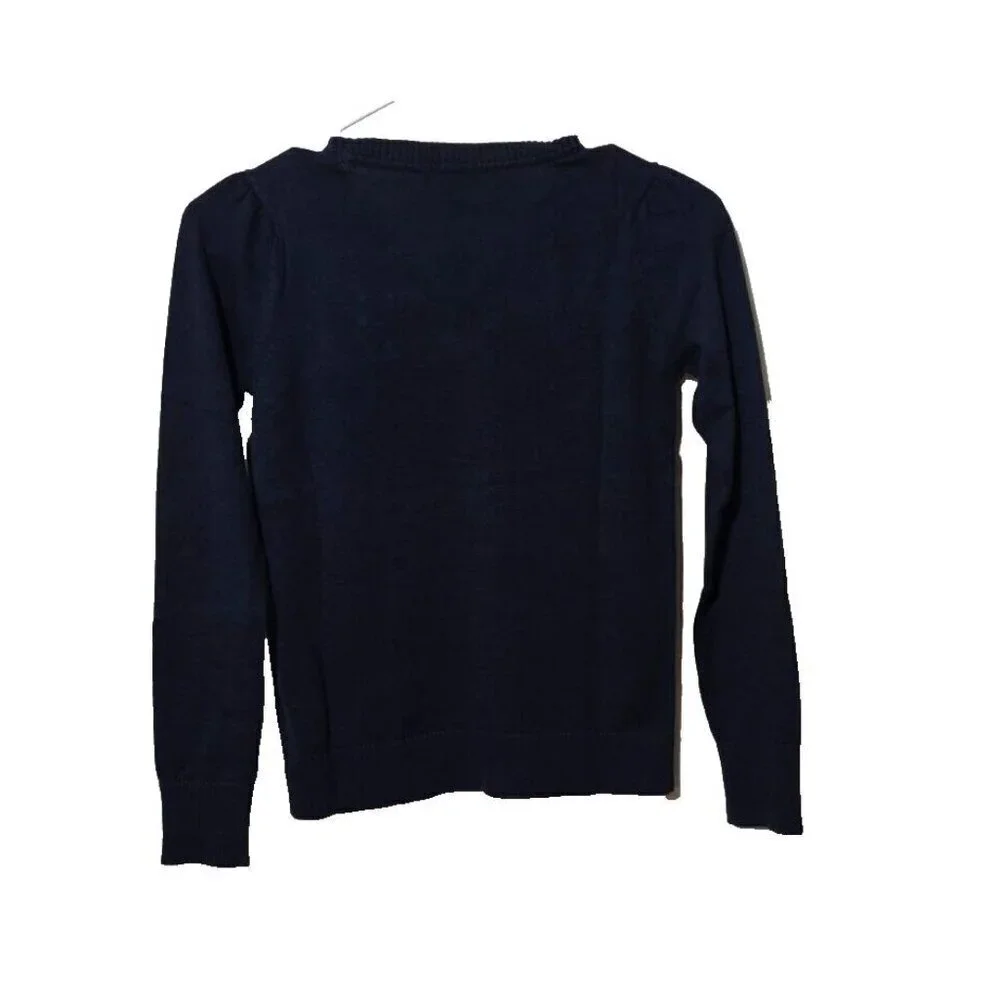 Gap Kids Girls Sweater Sz 10 Long Sleeve Black Preppy Classic V-Neck Breathable